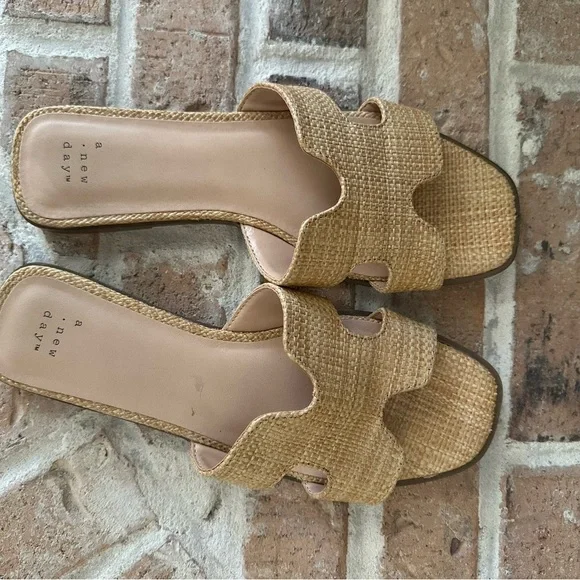 Target A New Day Nina Raffia Slide Sandals Size 8 - Picture 3 of 4